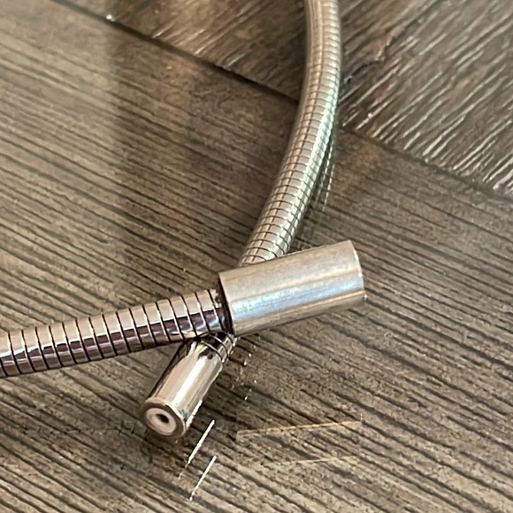 Vintage Silver-tone Round Omega Snake Chain with Pendant - Picture 8 of 16